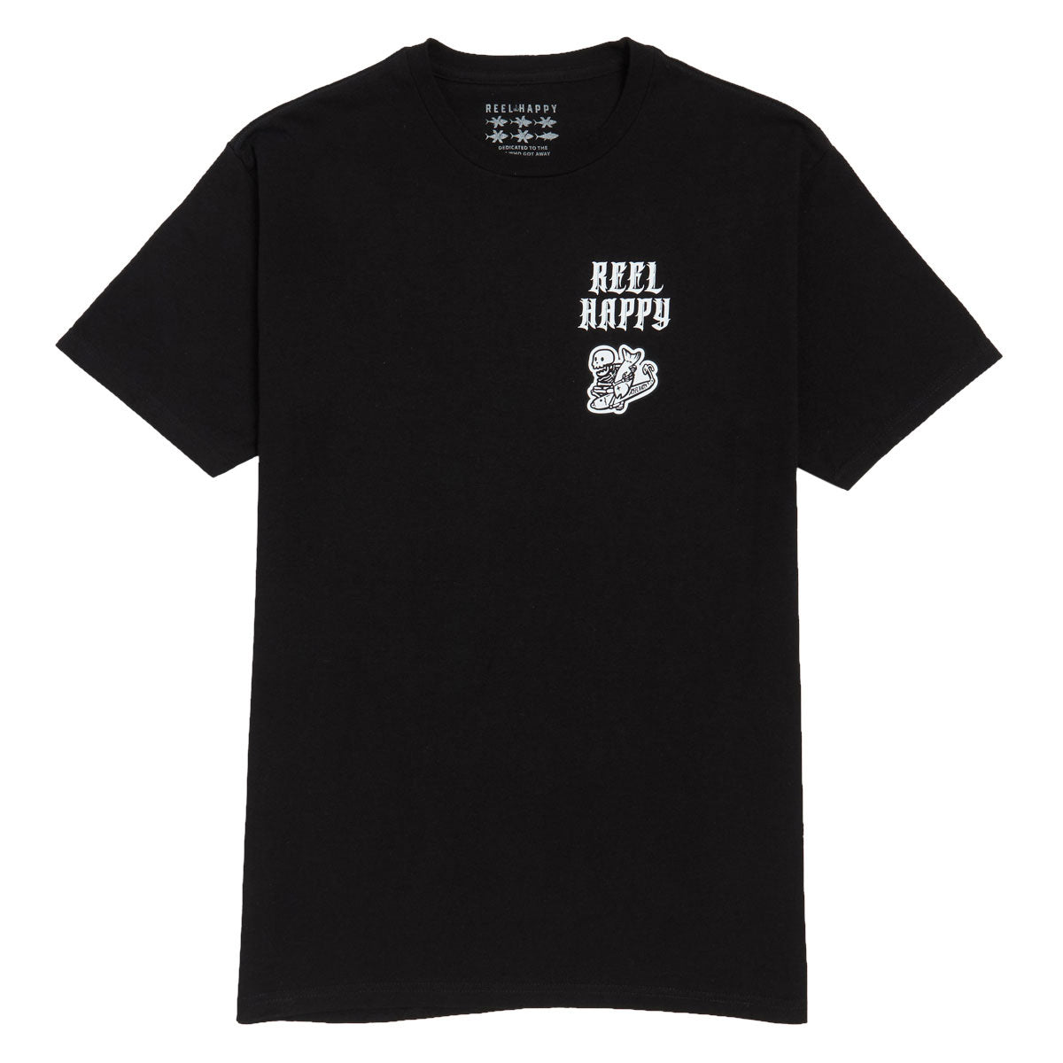 Reel Happy Fish & Bones T-Shirt - Black