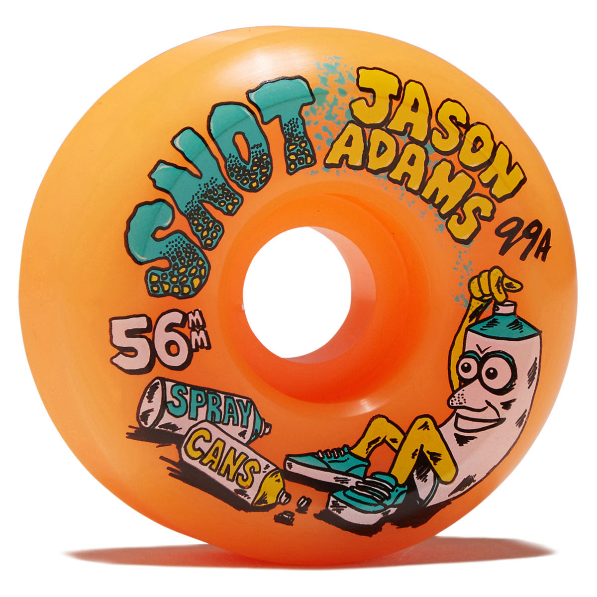 Snot Jason Adams Spray Cans Conical 99a Skateboard Wheels - Neon Orange - 56mm