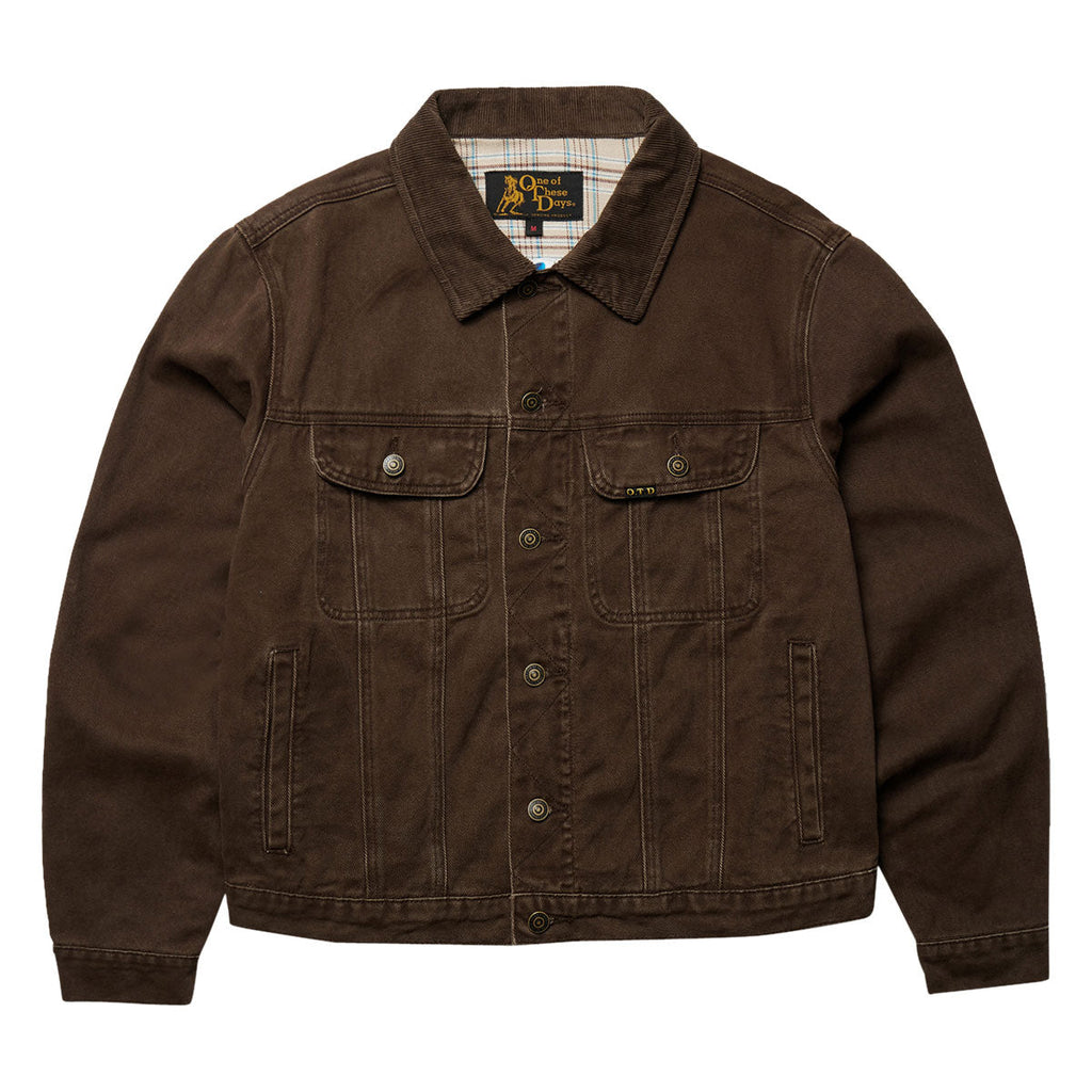 One Of These Days Lined Trucker Jacket - Washed Brown Denim