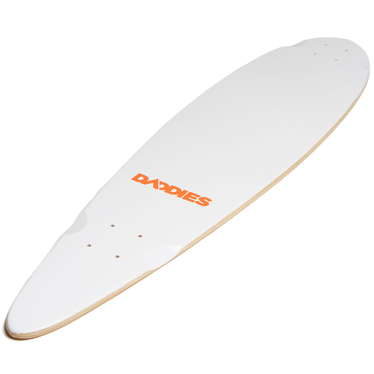 Daddies Logo Pintail Longboard Deck - White
